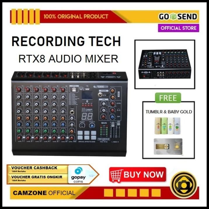 Recording Tech Pro-Rtx8 8 Channel Professional Audio Mixer