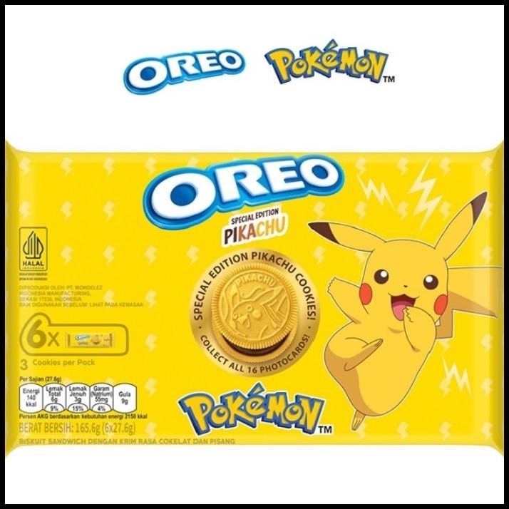 

HOT DEAL OREO POKEMON BISKUIT SANDWICH CHOCOLATE & BANANA CREAM 6 X 27,6 G !!!!