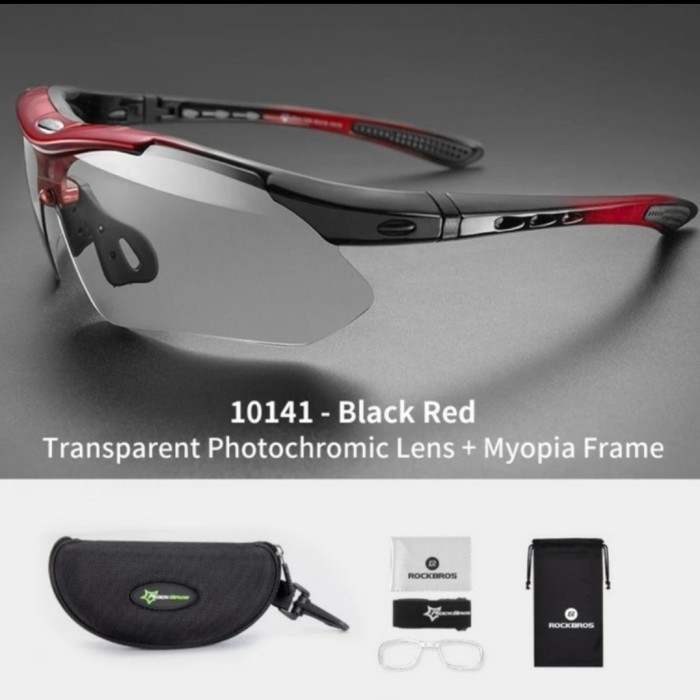 Rockbros 10140 Kacamata Sepeda Photochromic Myopia Frame Anti Uv - Hit