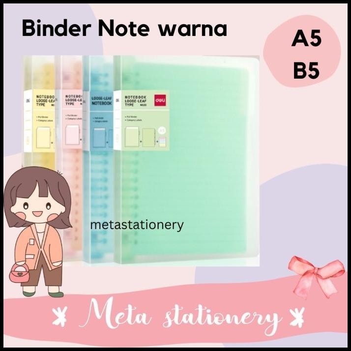 

DISKON BINDER NOTE COVER TRANSPARAN WARNA PASTEL EN02 DELI