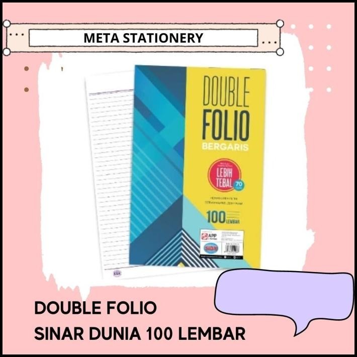 

DISKON DOUBLE FOLIO BERGARIS 100 LEMBAR SINAR DUNIA !!!!!!