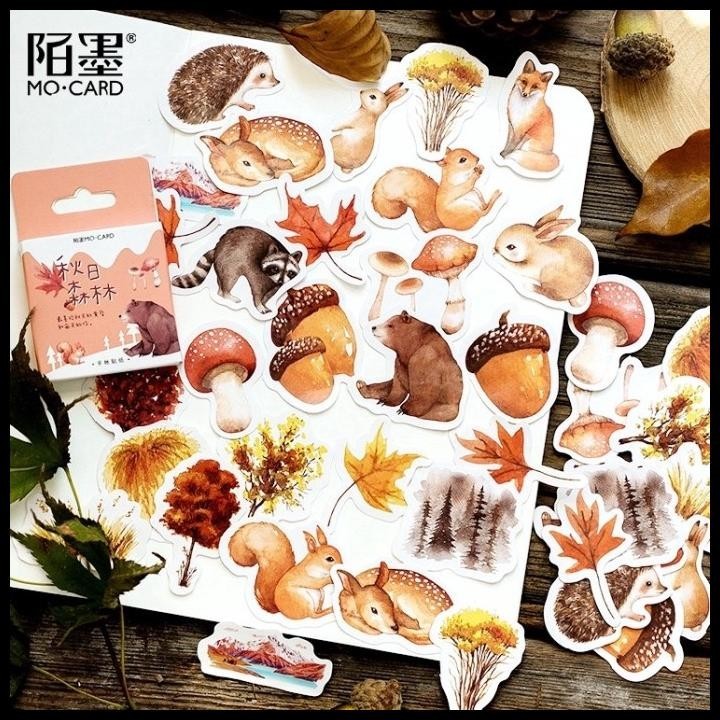 

TERBARU 45 PCS STICKER PACK AUTUMN FOREST AESTHETIC SCRAPBOOK DIY JOURNAL