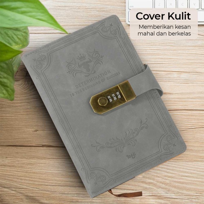 

Buku Catatan Notebook Diary Harian A5 Cover Kulit Pu Kunci Password