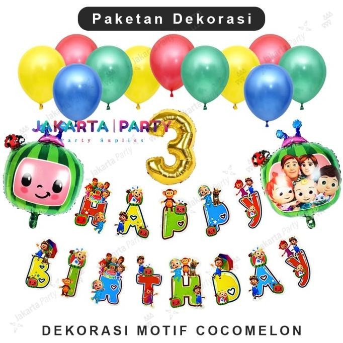 Paket Dekorasi Ultah Tema Cocomelon #6 / Dekorasi Ultah Cocomelon