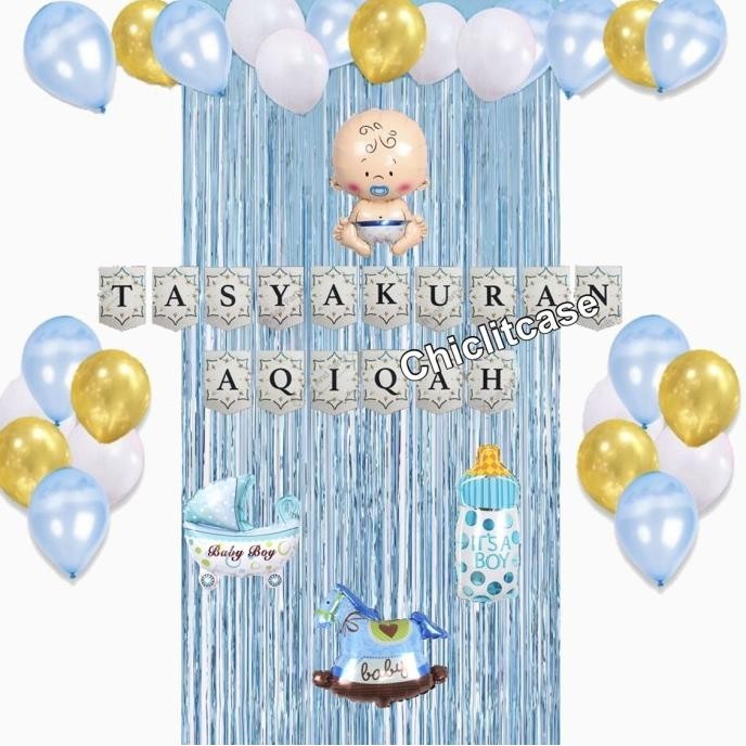 Paket balon tedak siten / dekorasi tasyakuran aqiqah baby