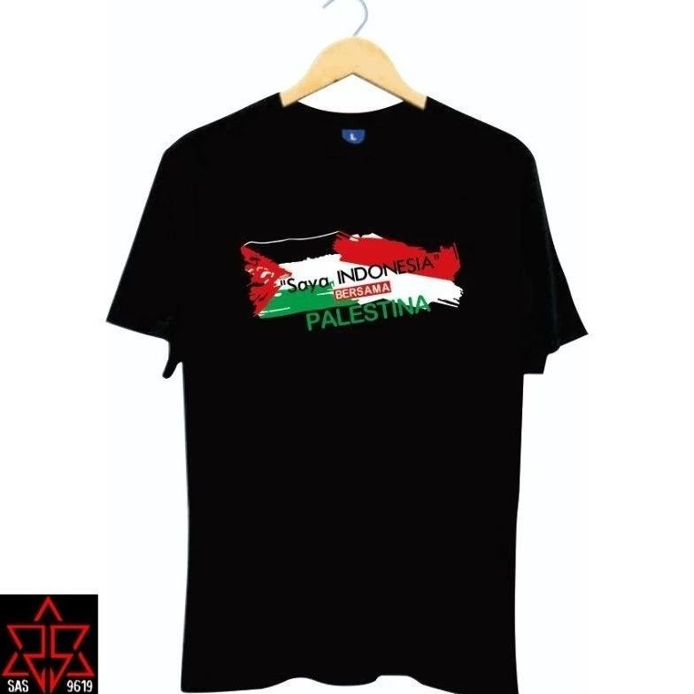 Kaos Indonesia Bersama Palestina T-Shirt Palestina Baju Anak Dewasa Pria Wanita