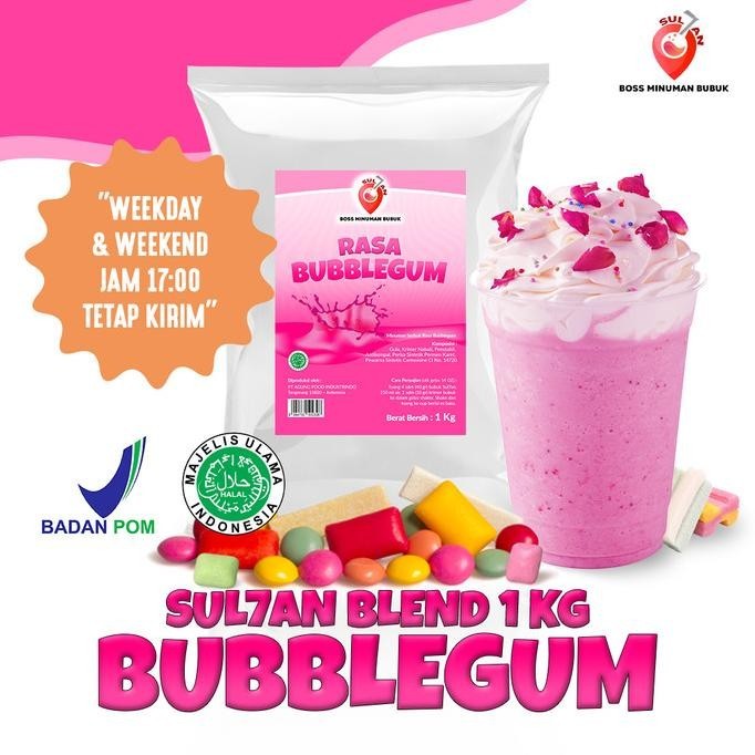 

BIG SALE BUBUK MINUMAN RASA PINK BUBBLEGUM 1 KG SULTAN POWDER !!!!!
