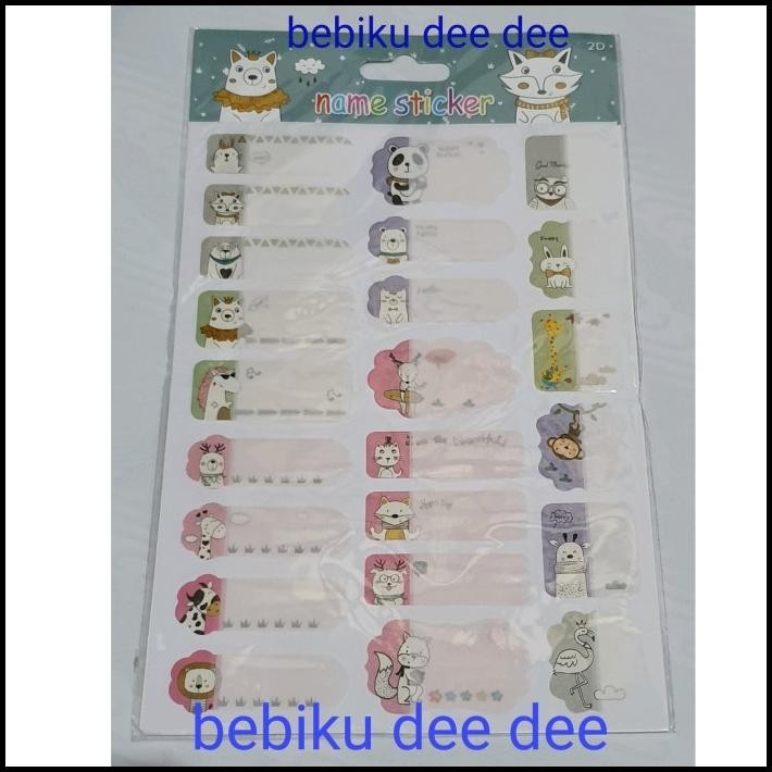 

TERMURAH STICKER LABEL NAMA BLANK/STICKER KOSONGAN/STICKER KARAKTER ANIMAL C