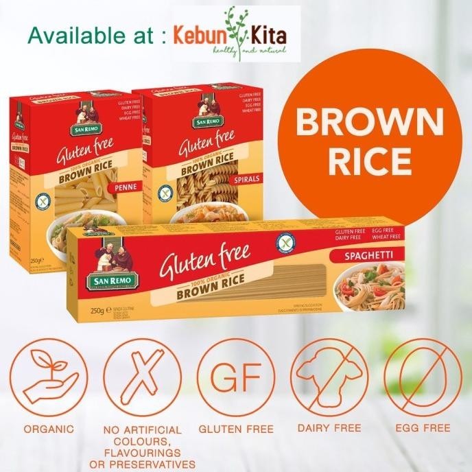 

BIG SALE SAN REMO GLUTEN FREE ORGANIC BROWN RICE PENNE 250GR !!!!!
