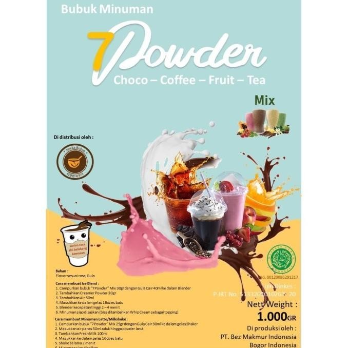 

TERBARU PAKET BUBUK MINUMAN 7 POWDER - PILIH RASA (TOTAL 10 KG = 10 PCS) !!!!!