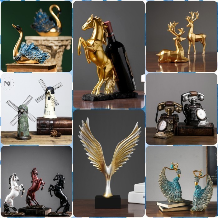 Patung Hiasan Patung Keramik Pajangan Rusa Kuda Angsa Statue