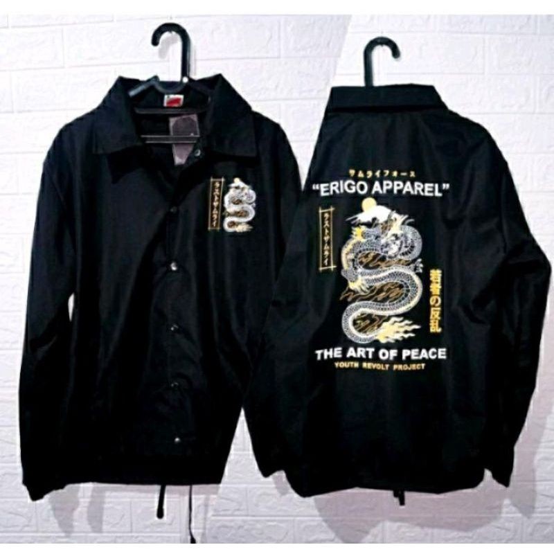 [Bahan halus dan Nyaman] JAKET COACH PRIA ERIGO NAGA HITAM / CJ ERIGO APPAREL / JAKET PRIA NAGA