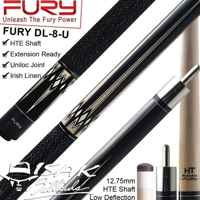 FURY DL-8-U CUE - UNILOC BILLIARD POOL STICK BILIAR STIK FURI UNILOCK