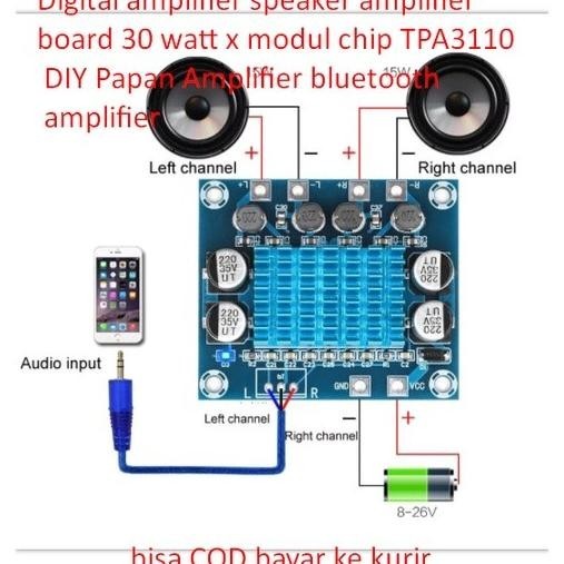 Digital amplifier speaker amplifier board 30 watt x modul chip TPA3110