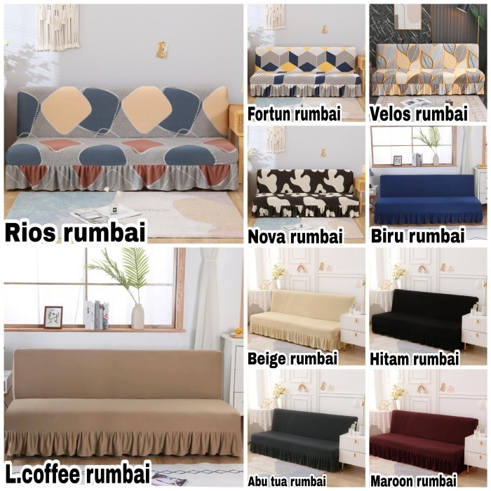 Sarung Pelindung Sofa Bed Informa Elastis Cover Rumbai Sofa Bed Import