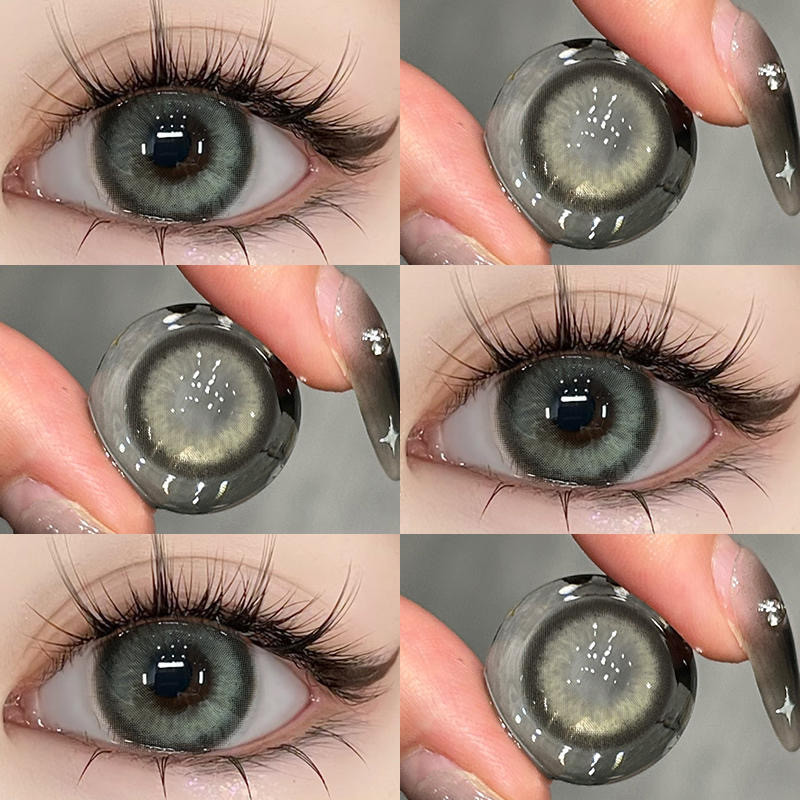 Softlens kontak lens mata minus 2pcs Lensa Kontak untuk Mata Hitam Lensa Kontak Dengan Solusi Studen
