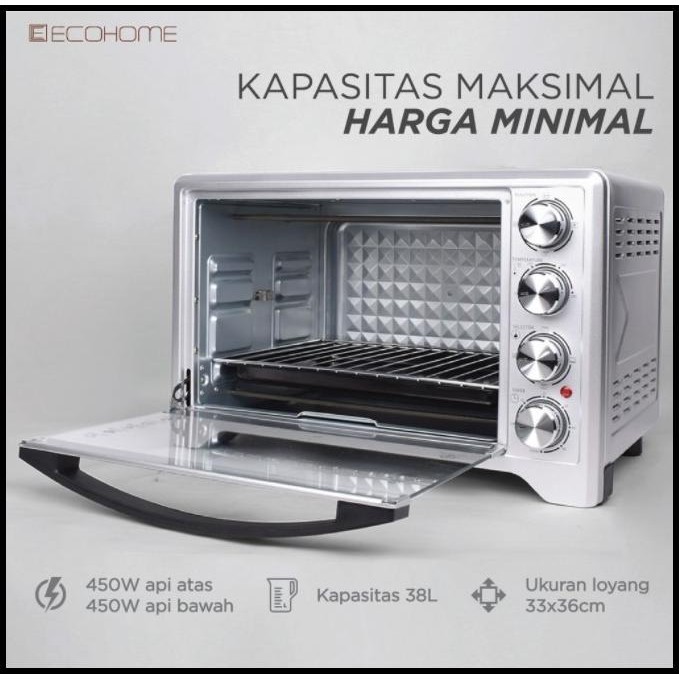[PACKING KAYU] ECOHOME OVEN LISTRIK ELECTRIC OVEN 38 L EOP 888