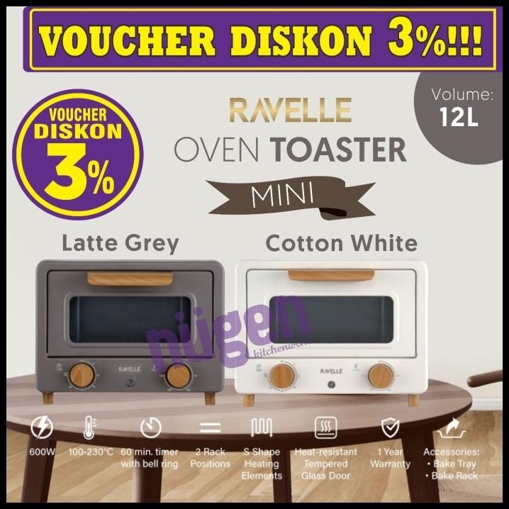 RAVELLE OVEN LISTRIK TOASTER MINI 12L 12 L 12 LITER - KOREAN MINI OVEN