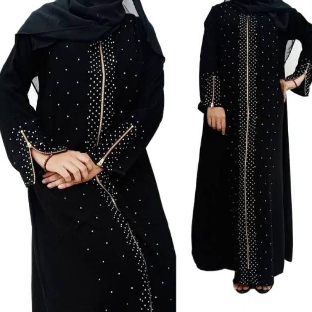 Gamis Abaya Remaja Hitam Busui Ziper Mata Hitam Gamis Abaya Remaja