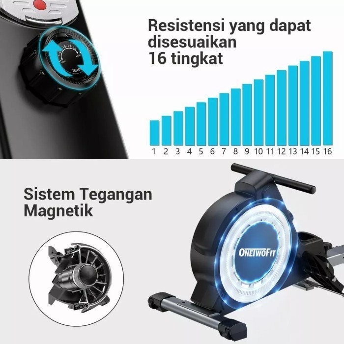 

Rowing Machine Fitness Resistensi Adjustable Best Quality