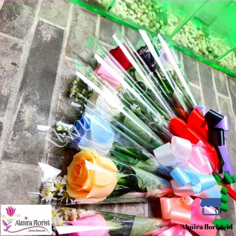 hand bouquet |  buket bunga 1 mawar asli segar | buket mawar