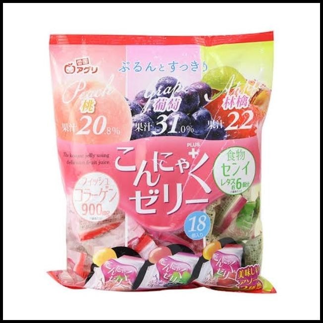 

[Isi 18 Pcs] Yukiguni Grape Peach Apple Konjac Jelly 324Gr - Jeli Buah