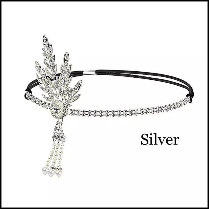 Headpiece headband Great Gatsby aksesoris rambut pesta simple