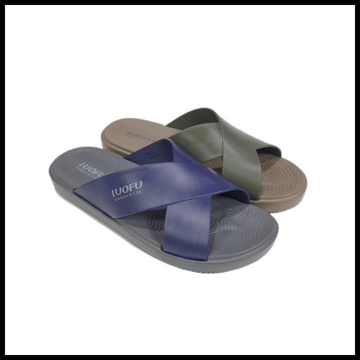 E6196-6BM JELLY SANDAL KARET PRIA SILANG LUOFU COWOK SELOP IMPORT