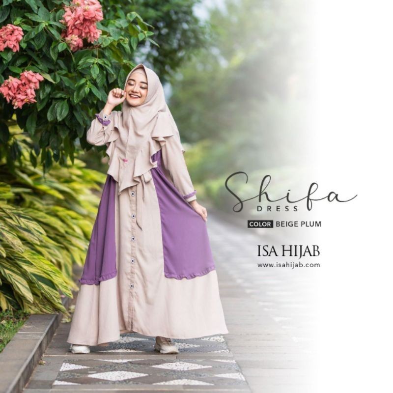GAMIS WANITA MUSLIMAH/Shifa set khimar by isa hijab