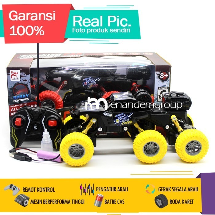 Mainan Mobil Remot Kontrol Rc Offroad Climbing 6 Roda 4Wd Keluar Uap
