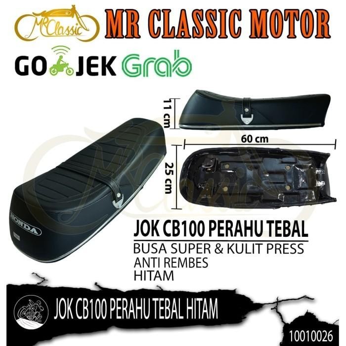 Jok CB100/125 Gelatik Press Model Perahu Tebal Hitam Anti Rembes Import Premium