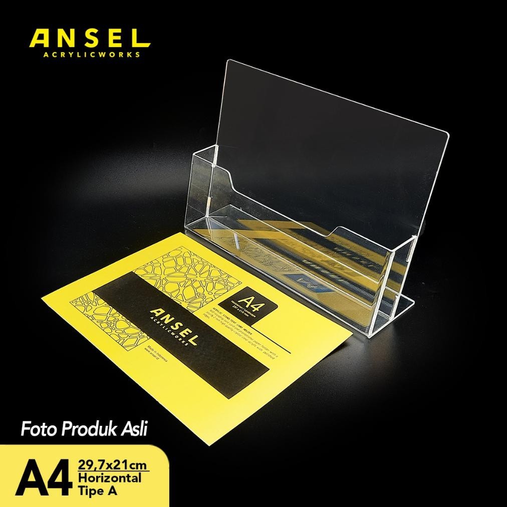 

Bisa Cod Ansel Tempat Brosur Akrilik / Acrylic Flyer Holder - A4 Horizontal - Tipe A Bening Bayar Ditempat