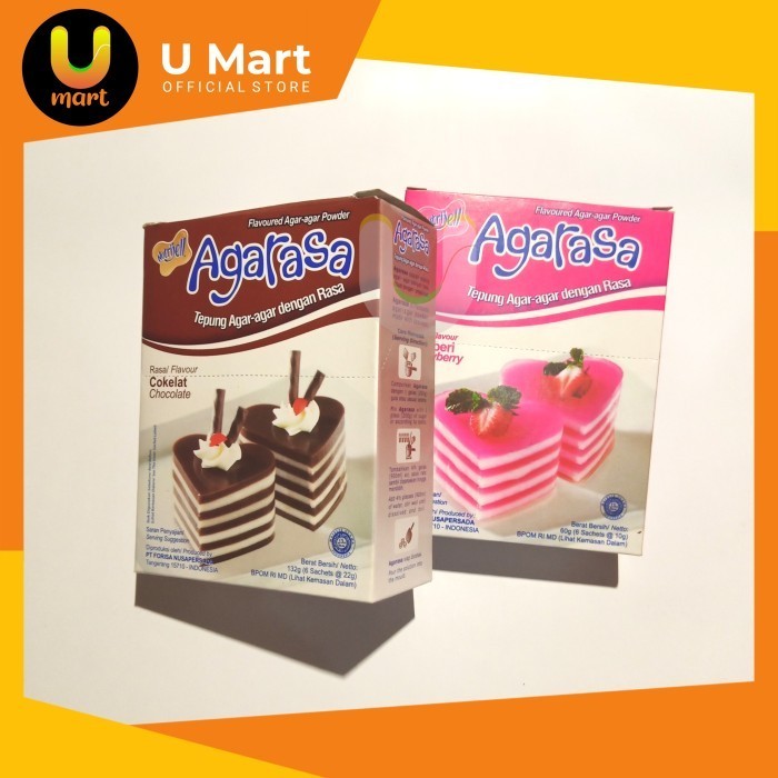 

U Mart - Agarasa 1 Pak isi 6 pcs Rasa Coklat, Vanilla, Strawberry K01