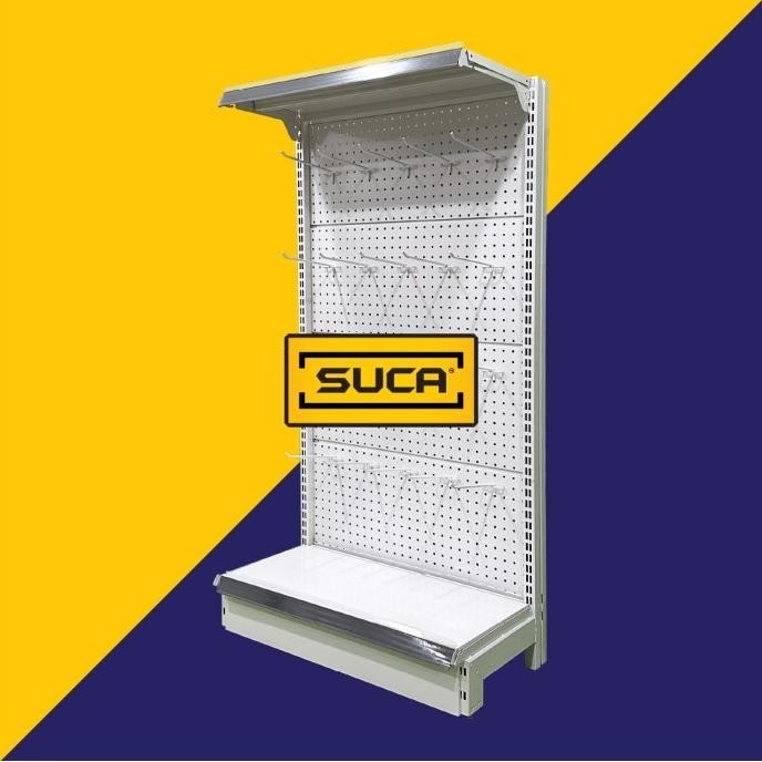 Rak Gondola Wall A21 Backplate dengan Gantungan Hooks