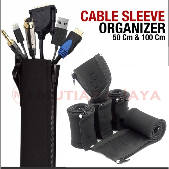 

Sarung Kabel Cable Sleeve Organizer Zipper Cover Penutup Kabel