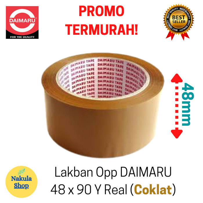 

PROMO TERMURAH! LAKBAN DAIMARU 48X90Y REAL / 2 INCH - COKLAT