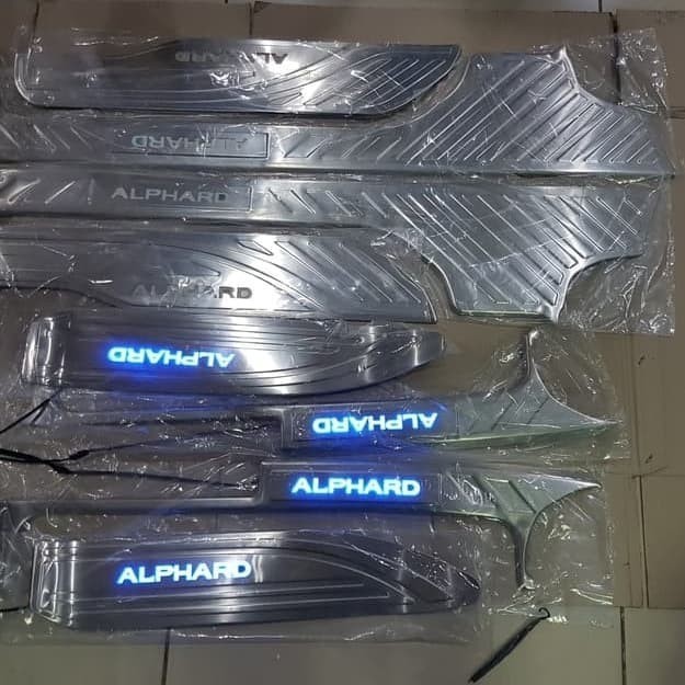 Populer Door Sill Plate Alphard Stainless Led / Sillplate Samping Alphard Led Termurah