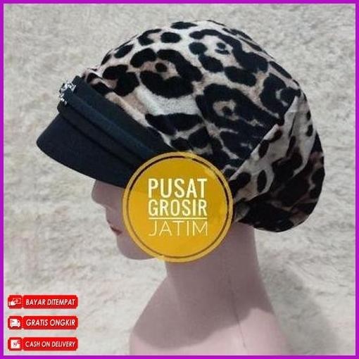 Bisa Cod Kupluk Ciput Topi Hijab Wanita Dewasa Songkok Topi Bahan Bludru Motif Leopard Jaminan Quali