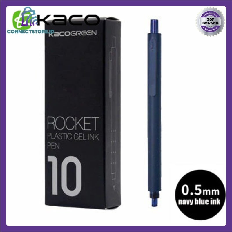

Kaco Rocket Gel Pen Pena Pulpen Bolpoin 0.5Mm 10 Pcs-Dark Blue