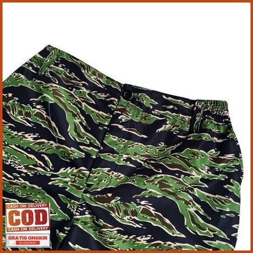Original Fakelab Tiger Camo Cargo Shortpants / Boardshort Waterproff Doreng Hijau / Celana Pendek Ko