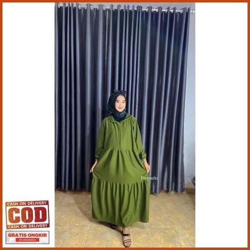 Cod Gamis Knit Hornet Premium/Gamis Lucia Knit Hornet Busui Wanita Promo Hemat