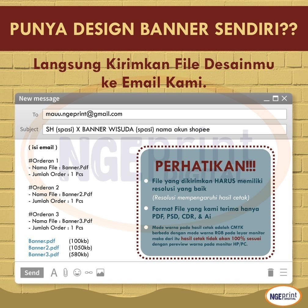 DCF Banner Wisuda Custom Free Design / Cetak X Banner Wisuda, X Banner Wedding, X Banner Aqiqah / Ce