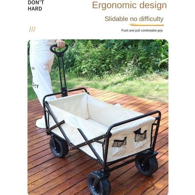 Troli Lipat Trolley Camp Wagon Foldable Gerobak Dorong Barang Outdoor