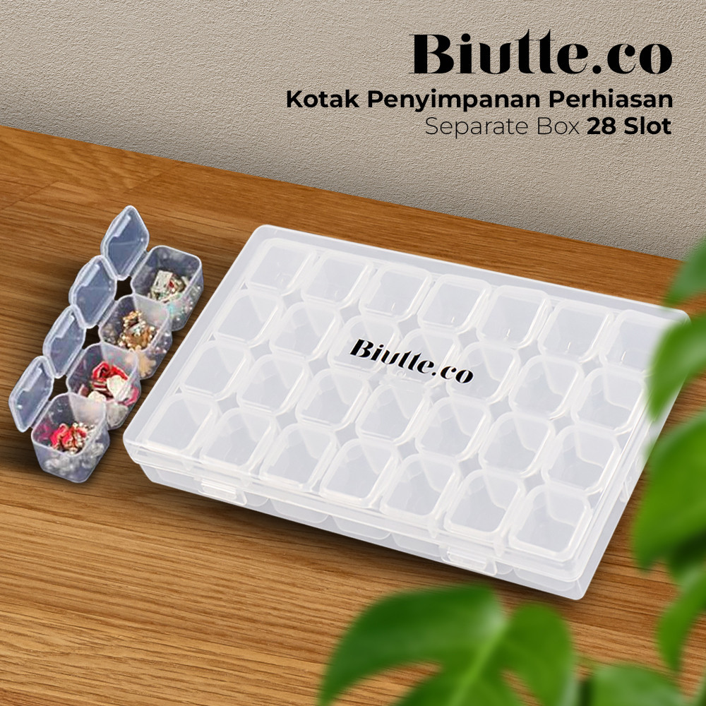 

Biutte.co Kotak Penyimpanan Perhiasan Separate Box 28 Grid - SN-14 ORIGINAL