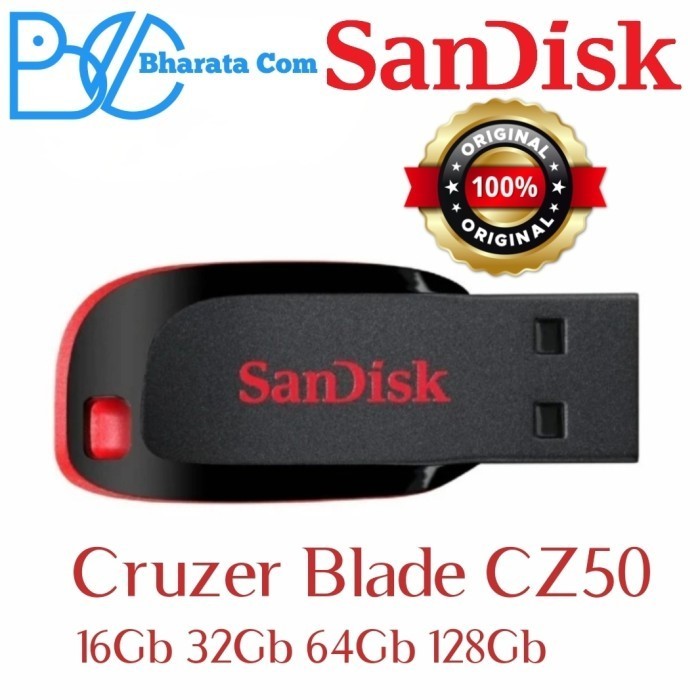 Sandisk Flashdisk Cruzer Blade 128Gb - Usb Flash Disk Blade 128 Gb