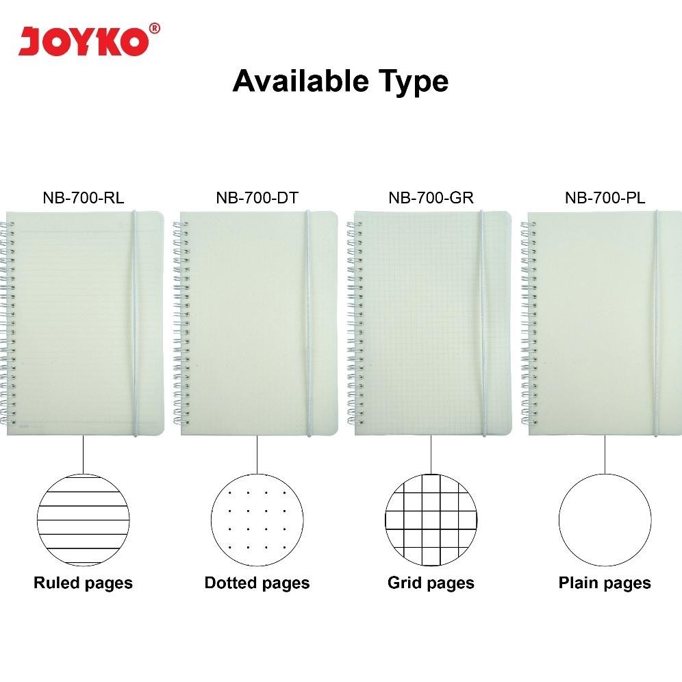 

JOYKO NOTEBOOK DIARY A5 RULED GRID DOTTED PLAIN / BUKU CATATAN AGENDA A5 PLANNER GARIS TITIK KOTAK POLOS NB-700 GRATIS ONGKIR