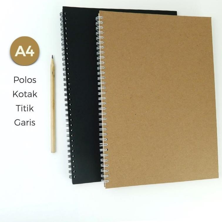

NOTEBOOK AESTHETIC BUKU TULIS CATATAN A4 JILID SPIRAL SIMPLE BASIC TEBAL 100 HALAMAN TERLARIS