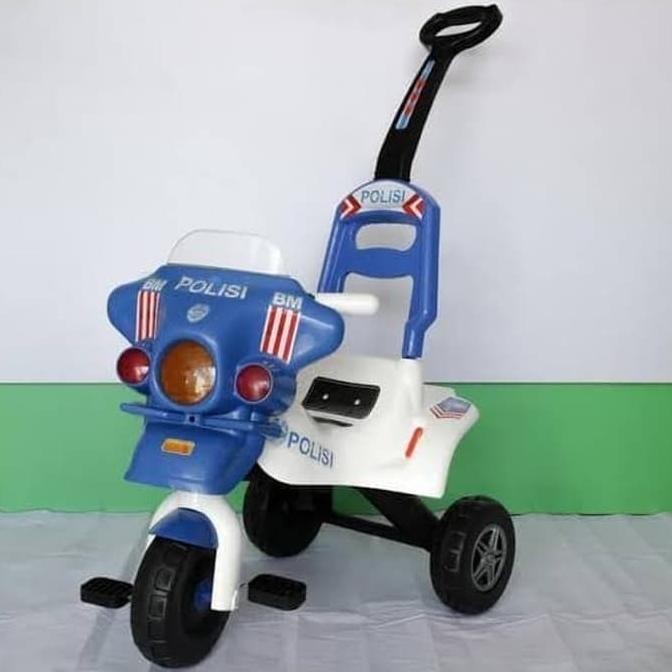 Sepeda Anak Roda 3 Polisi Gowes Mainan Motor Roda Tiga Dorong New
