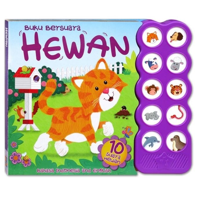 Buku bersuara Hewan sound book animal 2 bahasa indonesia dan inggris