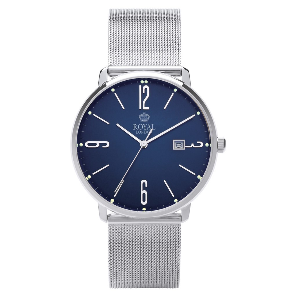 Royal London Men's Watches RL 41342-12 Blue Silver Mesh Stainless Strap